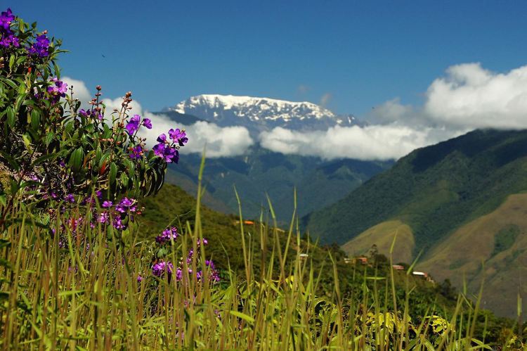 když vystoupáte nad město, můžete se kochat zasněženými andským vrcholy